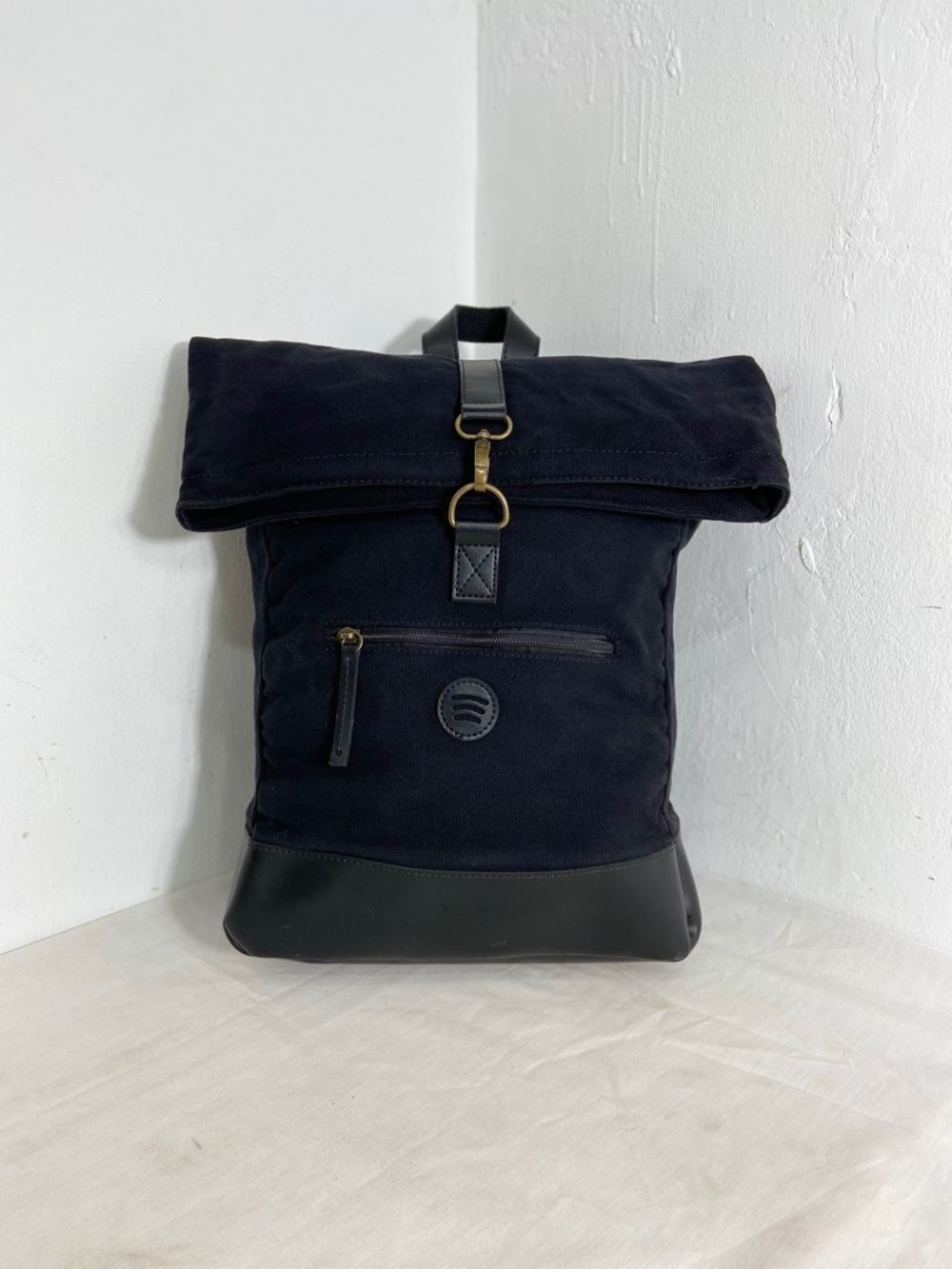 Spotify Black Canvas Roll Top Backpack Laptop Bag Official Merch
